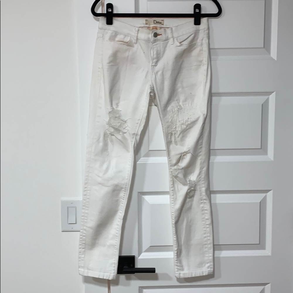 White Distressed Skinny Jeans